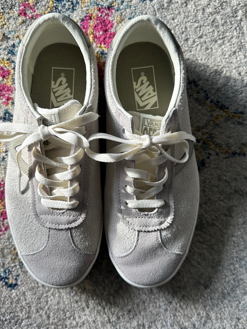 Vans Women's Light Gray Suede Lace-Up Sneakers